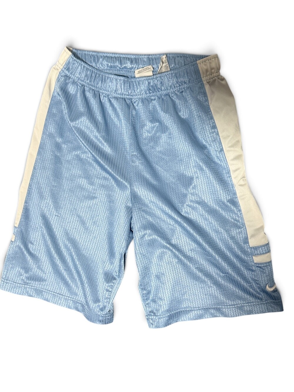 Nike Basketball Shorts Medium Light Blue Mesh White Side Panels
